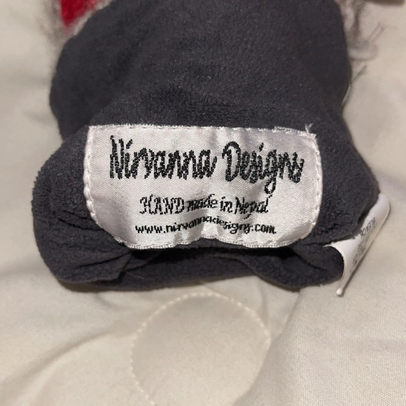 Adult Sock monkey mittens fleeced lined. Wool with fleece lining. - Picture 6 of 8